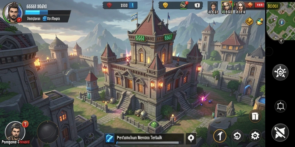 Screenshot utama 666I menunjukkan aksi menara bertahan yang menegangkan.