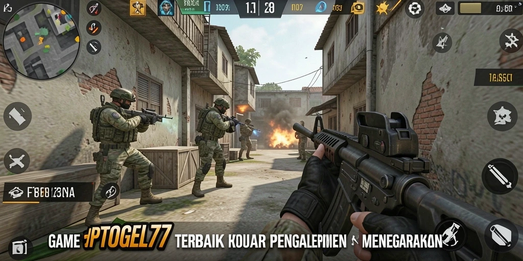 Gameplay JPTOGEL77 dengan aksi seru dalam pertempuran FPS.
