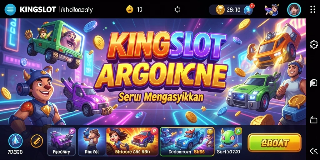 Screenshot utama KINGSLOT menunjukkan pengalaman gameplay arcade yang menantang dan seru.