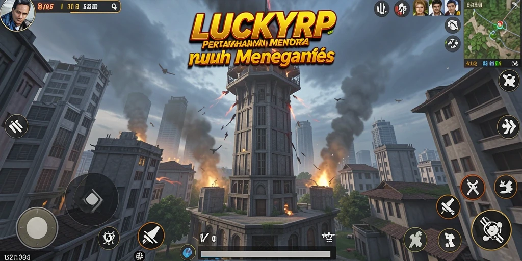 Gameplay menegangkan LUCKYRP dengan pertahanan menara yang kreatif.