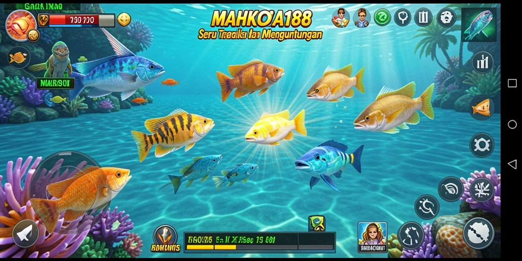 Tampilan screenshot utama MAHKOTA188 dengan gameplay Tembak Ikan yang menegangkan.