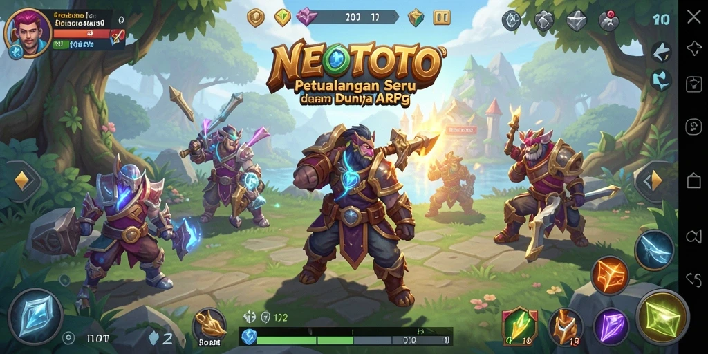 Tampilan gameplay menakjubkan dari NEOTOTO dalam gaya ARPG.
