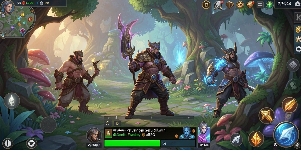 Tampilan gameplay menegangkan dalam PP444, aksi seru di dunia fantasi.