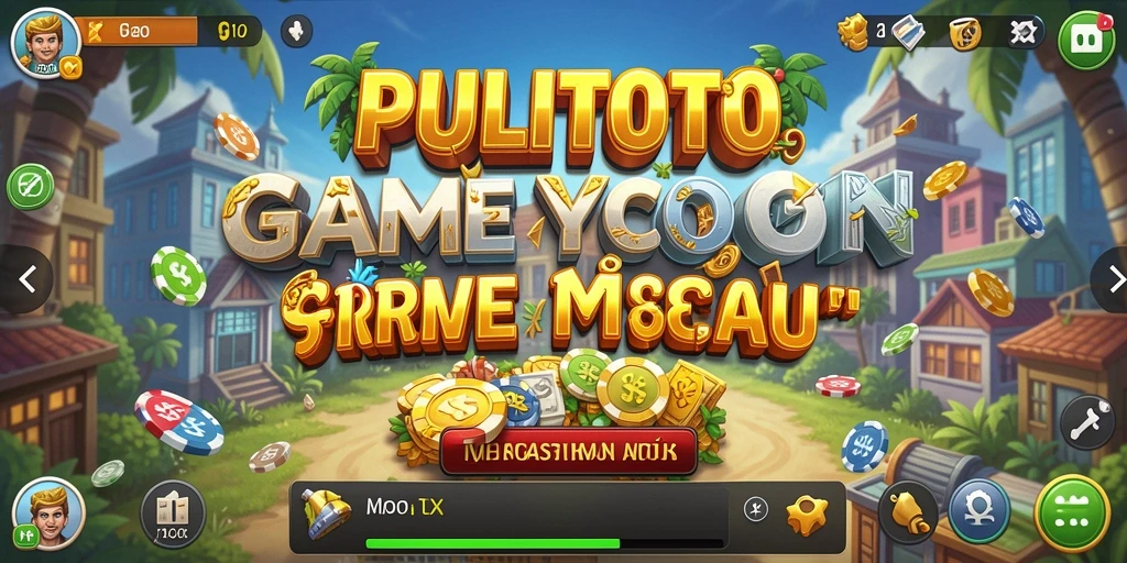 Tampilan gameplay PULITOTO yang seru dalam membangun bisnis.